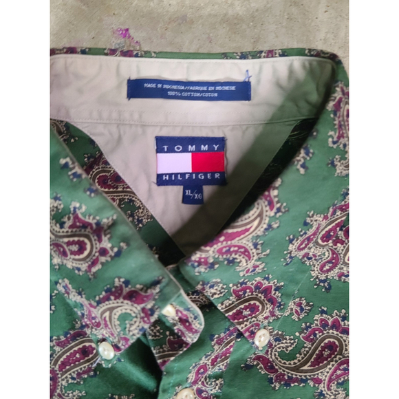 Men's Tommy Hilfiger XL Paisley Long Sleeve Men's Button Down Mod Psychedelic - Picture 2 of 4